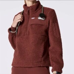 Figs NWT On-Shift High Pile Fleece Pullover Jacket MEDIUM